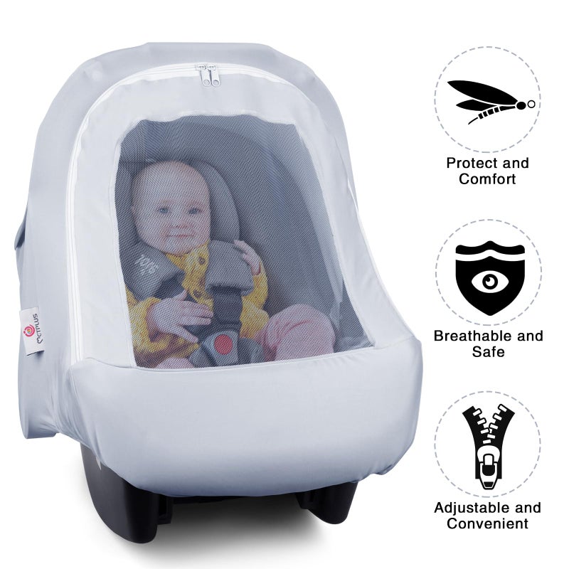 Metplus 2-in-1 Baby Car Seat Canopy, Multi Use Privacy Sun Shade, Protect Baby's Safety with Style, Infant Carrier Covers for Boys & Girls - Image 4